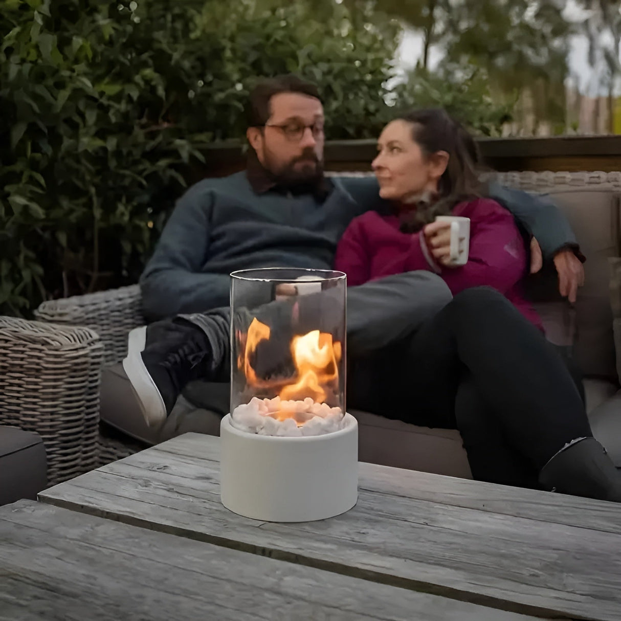 Portable Bio Fireplace  Sleek Glass Cylinder Design - Product detail 5
