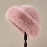 Winter Faux Fur Hat  Plush White Luxury Design - Product detail 4