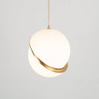 Modern Globe Pendant Light  White Glass with Brass Accent - Product detail 11