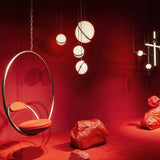 Modern Globe Pendant Light  White Glass with Brass Accent - Product detail 9