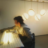 Modern Globe Pendant Light  White Glass with Brass Accent - Product detail 6