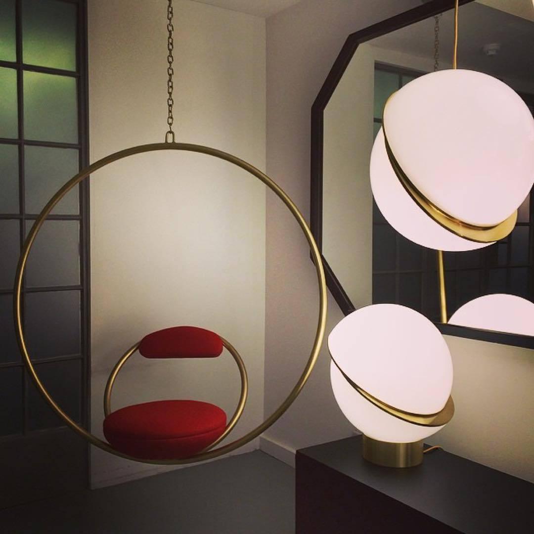 Modern Globe Pendant Light  White Glass with Brass Accent - Product detail 7