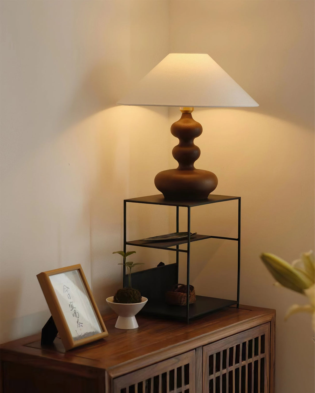 Modern Table Lamp  Black Base White Shade Design - Product detail 26