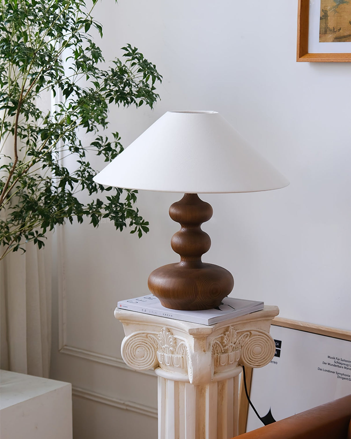 Modern Table Lamp  Black Base White Shade Design - Product detail 10