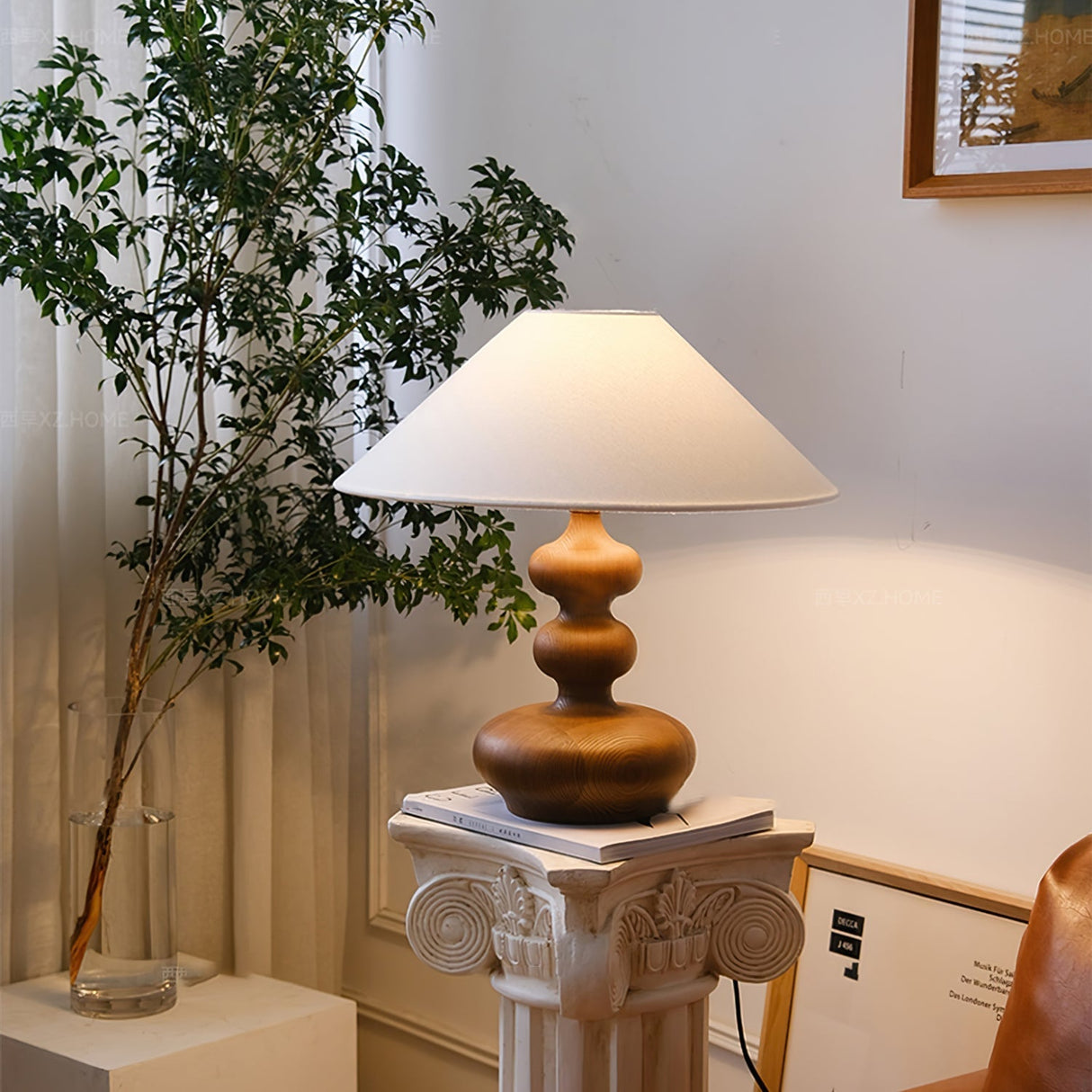 Modern Table Lamp  Black Base White Shade Design - Product detail 15