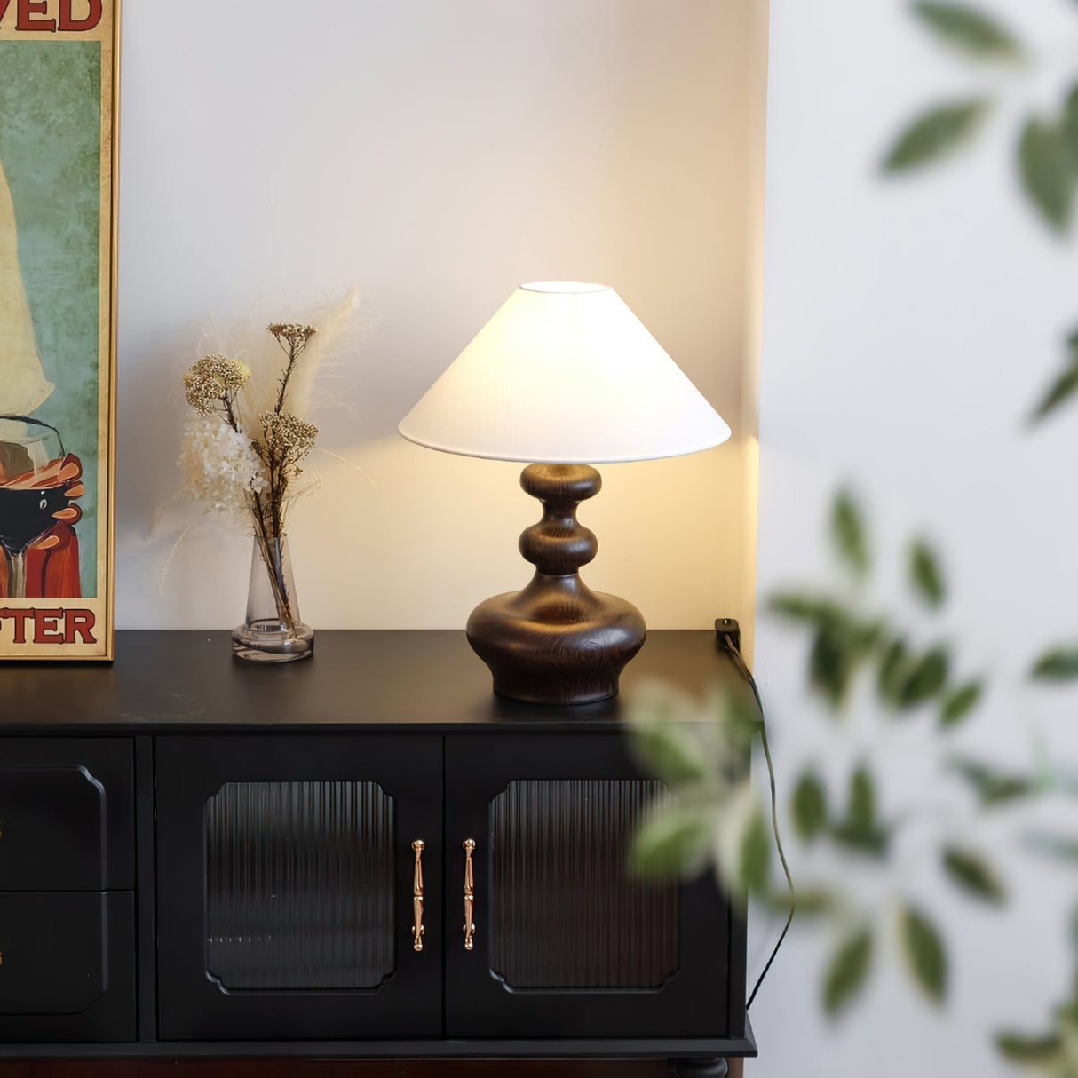 Modern Table Lamp  Black Base White Shade Design - Product detail 12
