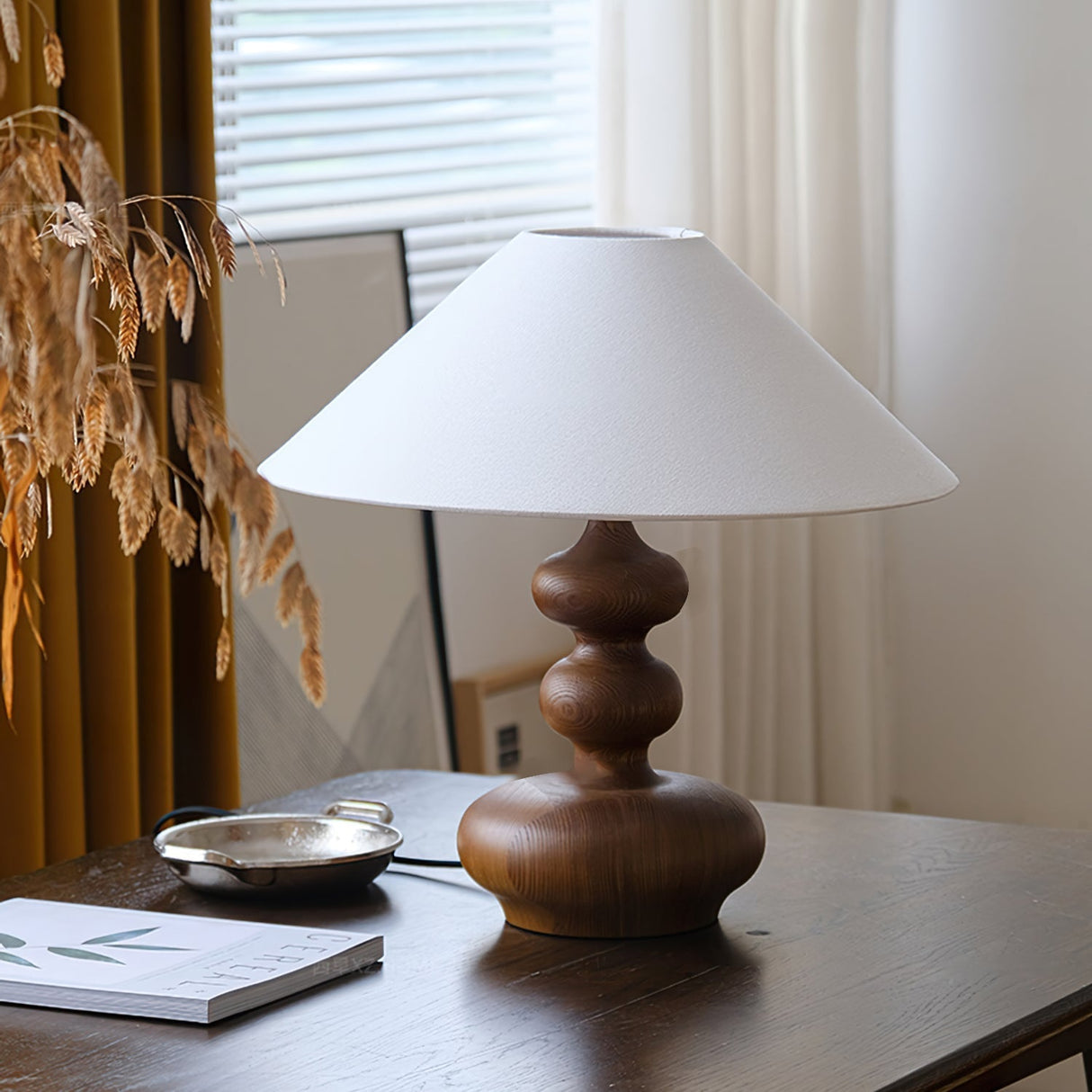 Modern Table Lamp  Black Base White Shade Design - Product example