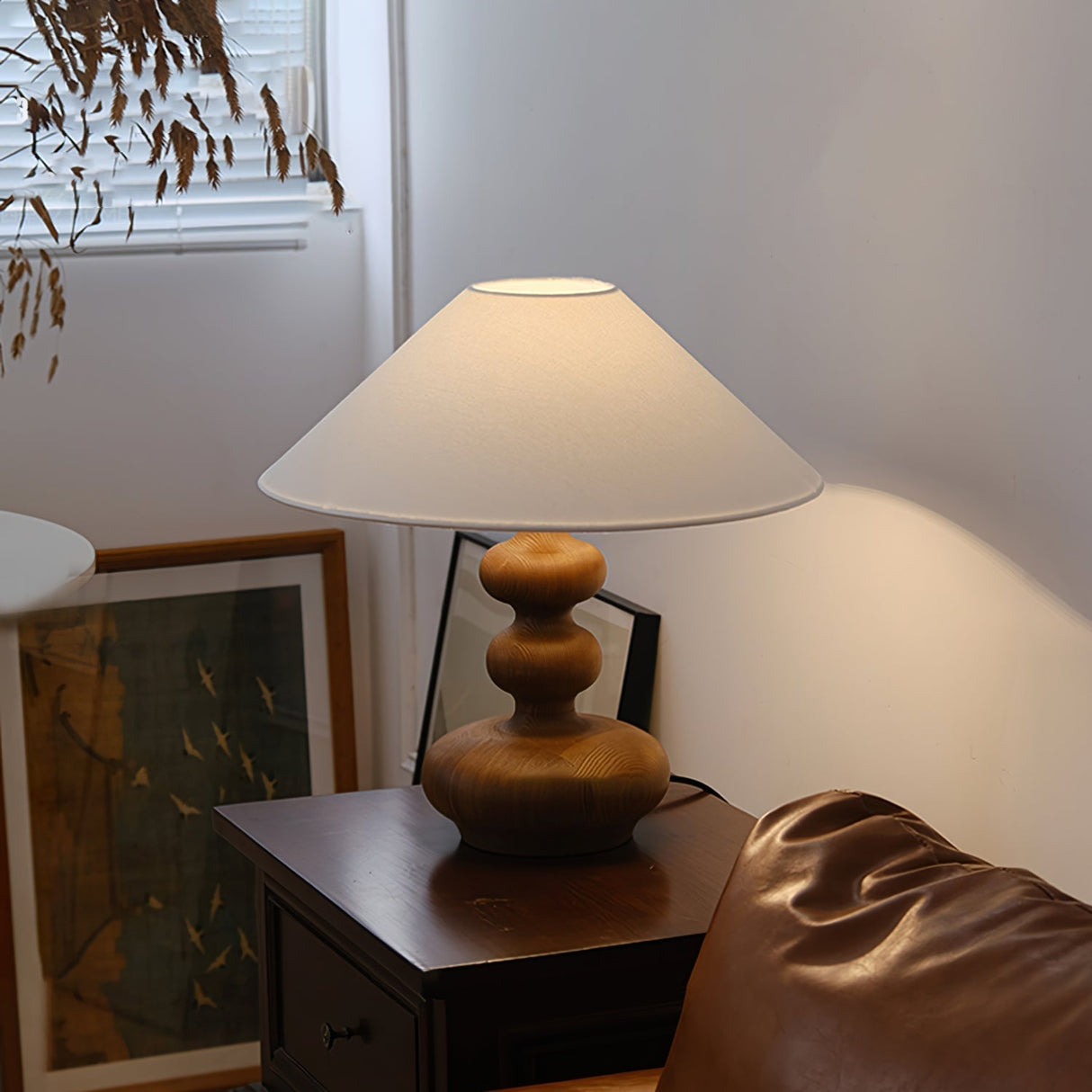 Modern Table Lamp  Black Base White Shade Design - Product detail 5