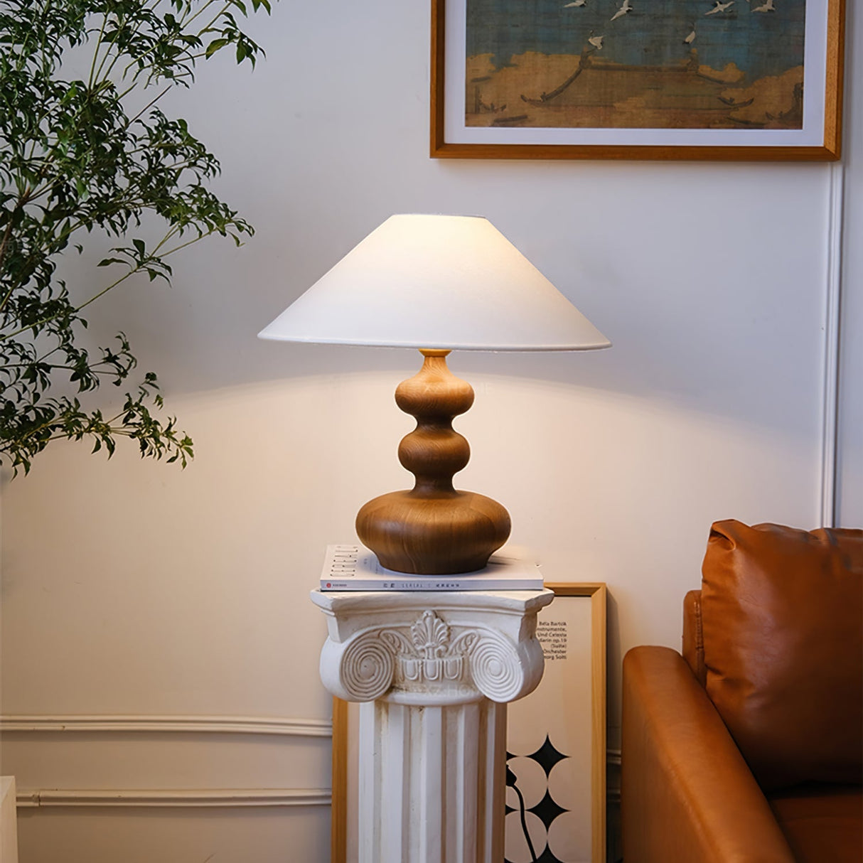 Modern Table Lamp  Black Base White Shade Design - Product detail 14