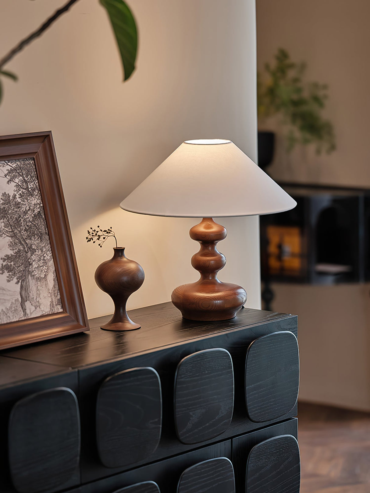 Modern Table Lamp  Black Base White Shade Design - Product detail 27