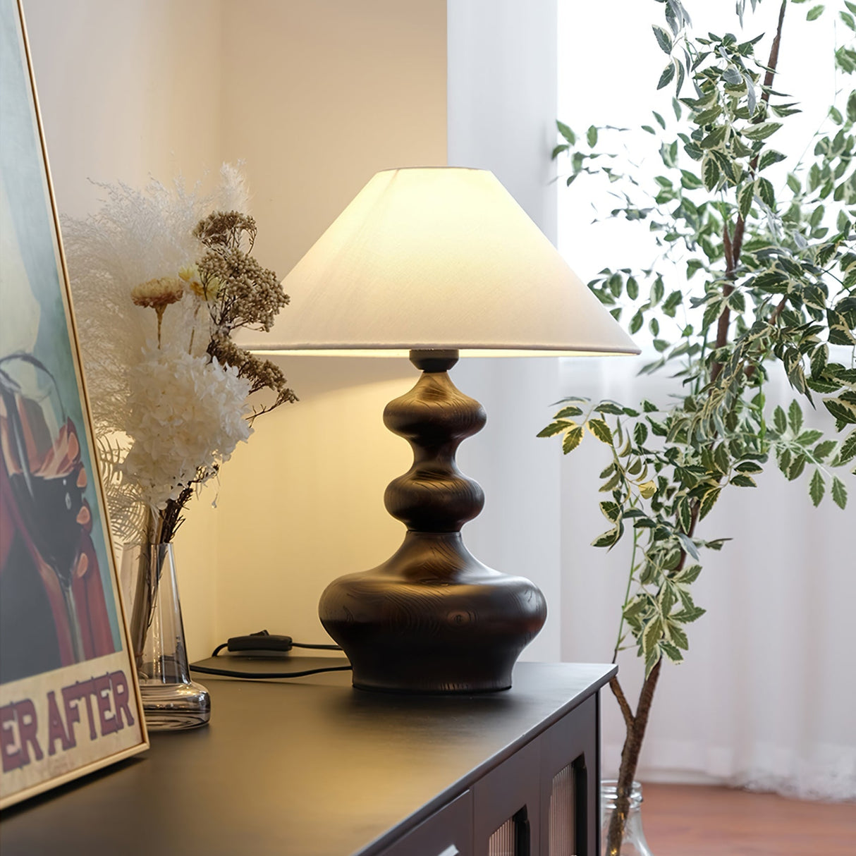 Modern Table Lamp  Black Base White Shade Design - Product detail 19
