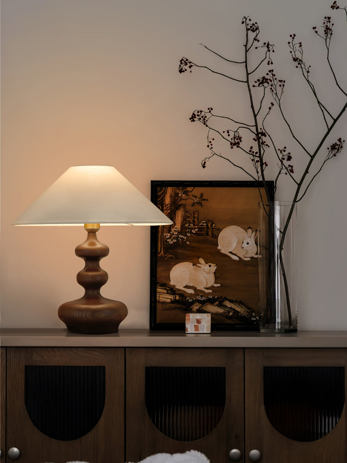 Modern Table Lamp  Black Base White Shade Design - Product detail 25