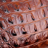 Crocodile Pattern Handbag  Brown PU Leather with Gold Hardware - Product detail 4