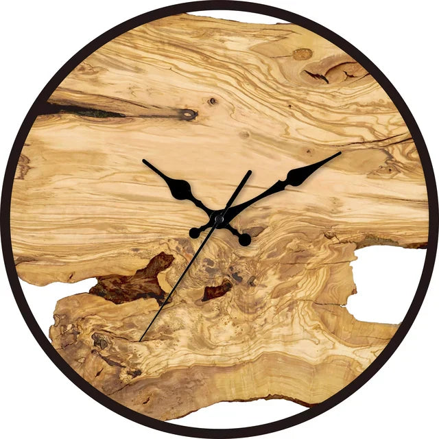 Rustic Wood Wall Clock  Natural Live Edge Design - Product showcase