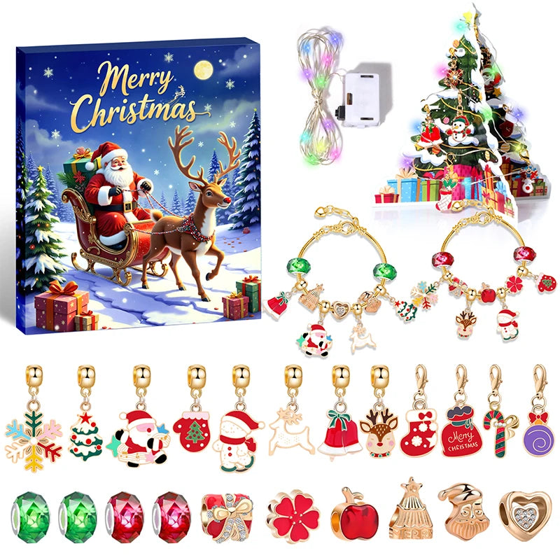 Christmas Countdown Bracelet  24-Day Advent Calendar Charms - Product showcase