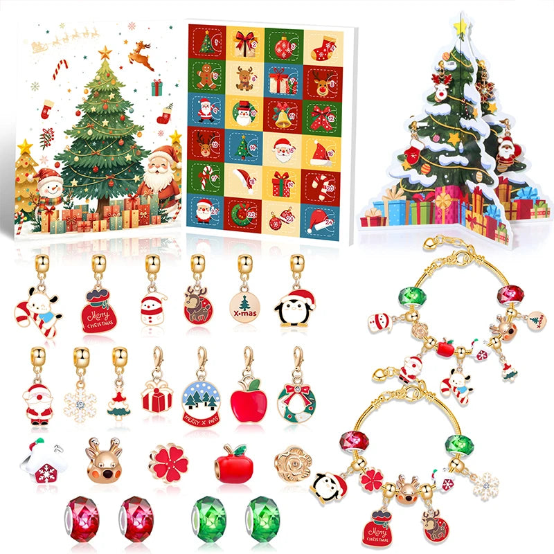 Christmas Countdown Bracelet  24-Day Advent Calendar Charms - Product example
