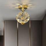 Crystal Sphere Ceiling Light  Gold Frame Glass Globe Design - Product example