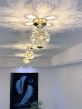 Crystal Sphere Ceiling Light  Gold Frame Glass Globe Design - Product detail 12