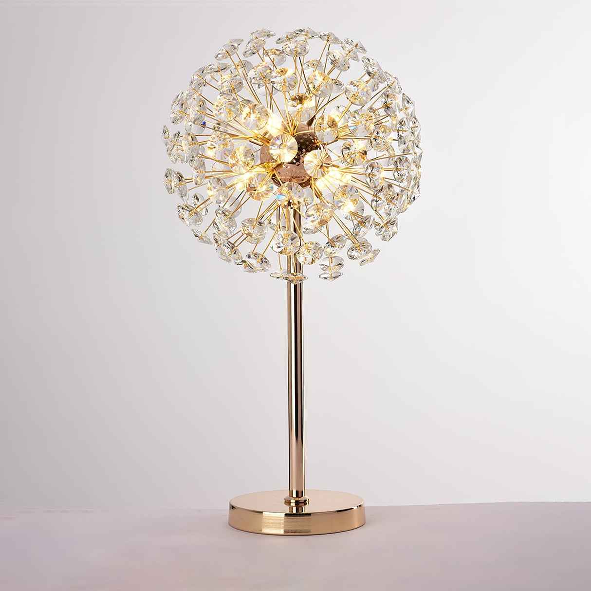 Crystal Table Lamp  Dandelion Sphere Design - Detailed view