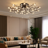 Crystal Floral Ceiling Light  Branching Design With Glass Petals - Product detail 5