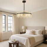 Modern Crystal Chandelier  Black Frame With Glass Prisms - Product example