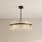 Modern Crystal Chandelier  Black Frame With Glass Prisms - Product detail 6