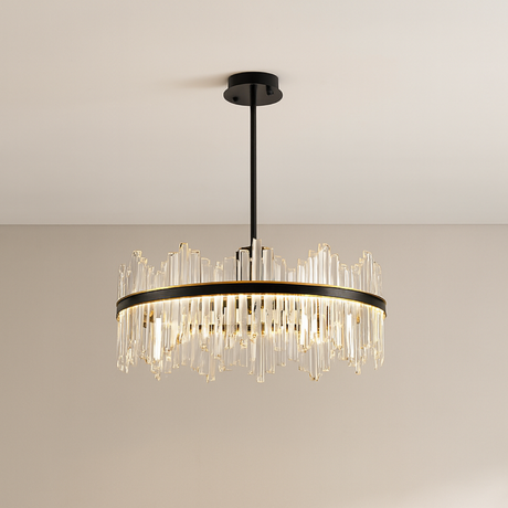 Modern Crystal Chandelier  Black Frame With Glass Prisms - Product detail 6