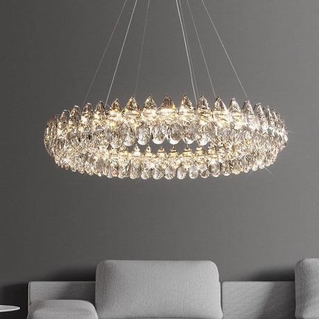 Crystal Ring Chandelier  Luxury Glass Pendant Light - Product example