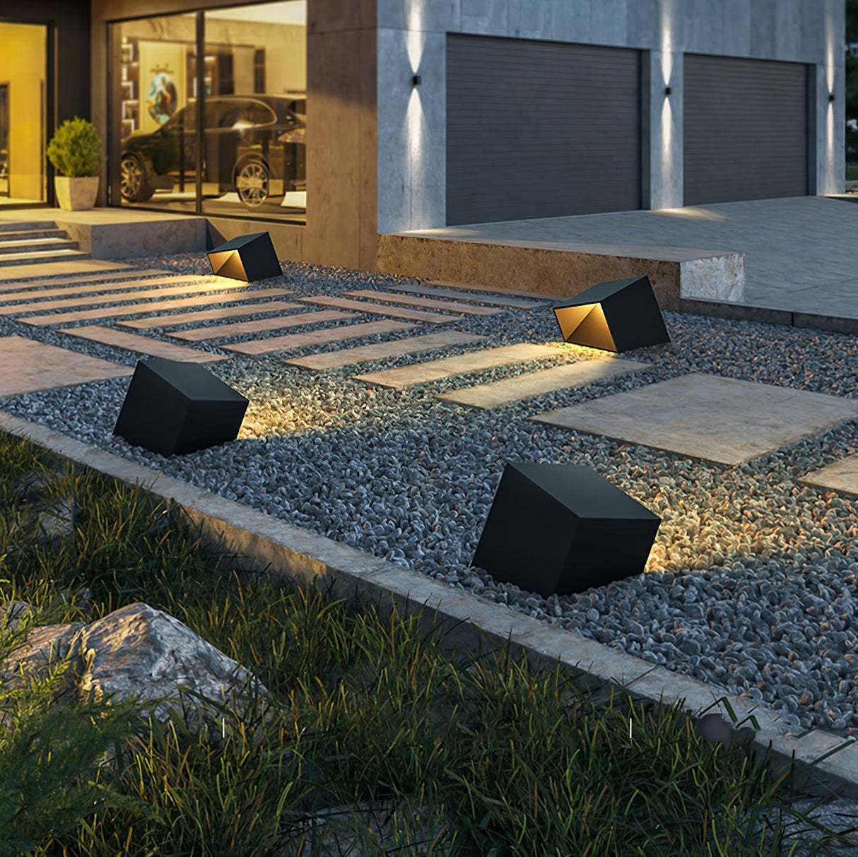 Modern Solar Garden Light  Cube LED Outdoor Sconce - Product detail 5