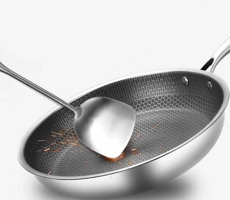 Stainless Steel Frying Pan  Non-Stick Coating with Honeycomb Texture - Product detail 6