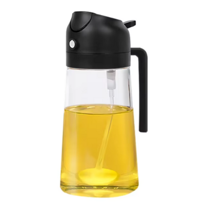 Glass Oil Spray Bottle  500ml 2-in-1 Cooking Dispenser - Product showcase