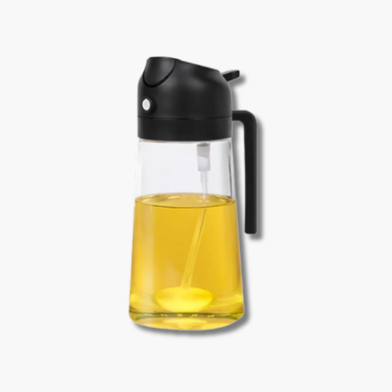 Oil Spray Bottle  2-in-1 Glass Kitchen Dispenser - Detailed view