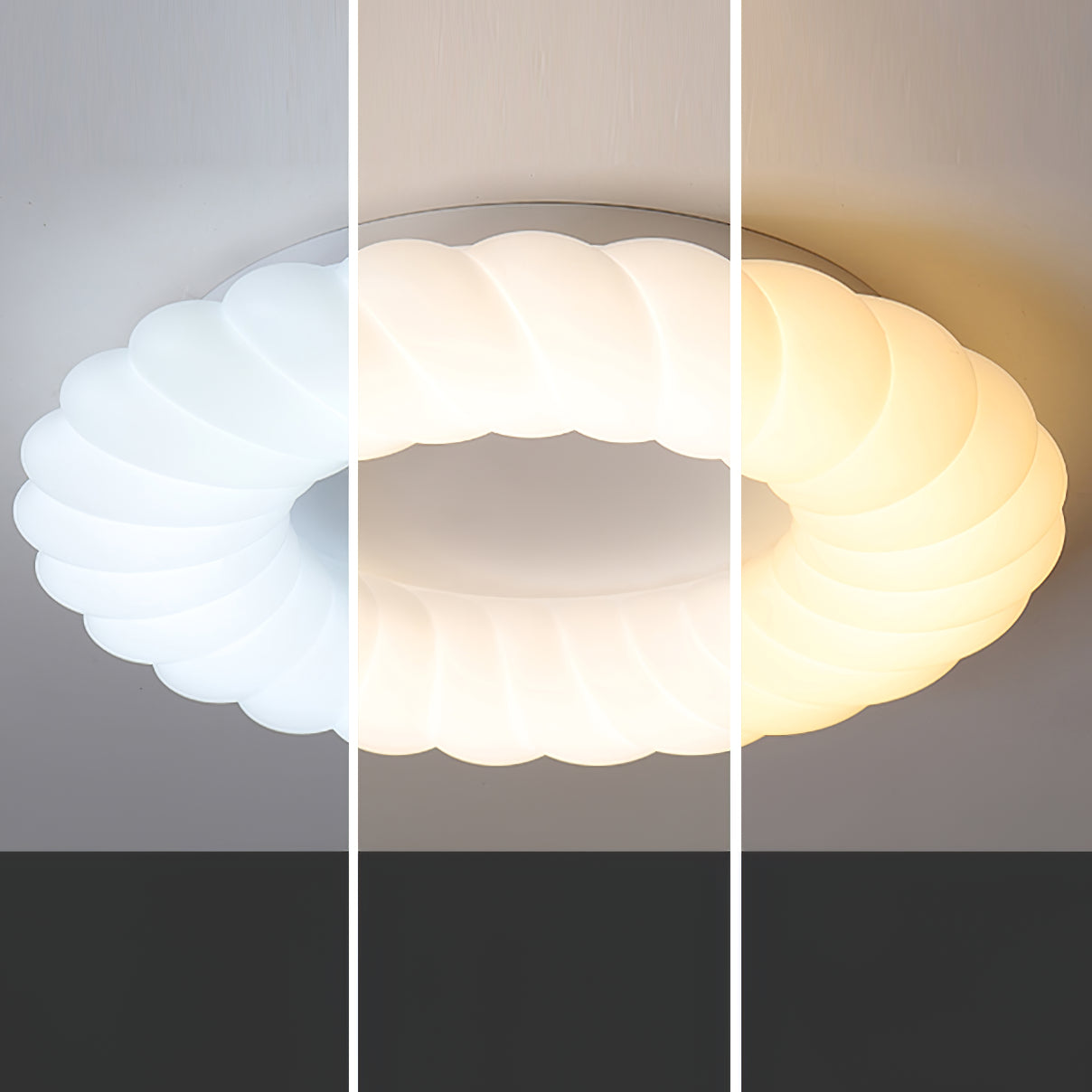 Modern Ceiling Light  White Sculptural Donut Design - Product detail 8