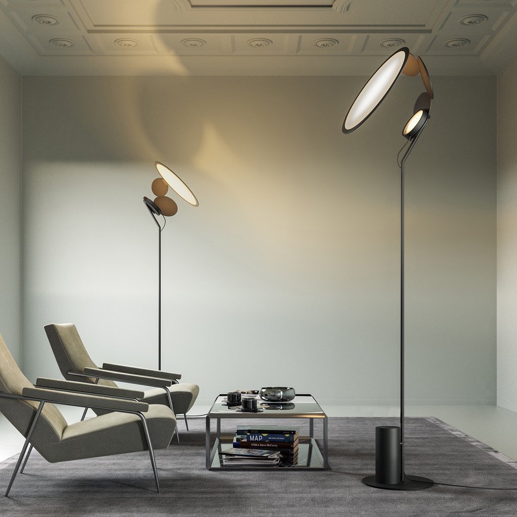 Modern Table Lamp  Curved Metal Design With Dual Light Rings - Product detail 9