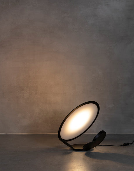 Modern Table Lamp  Curved Metal Design With Dual Light Rings - Product detail 10