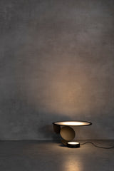 Modern Table Lamp  Curved Metal Design With Dual Light Rings - Product detail 12