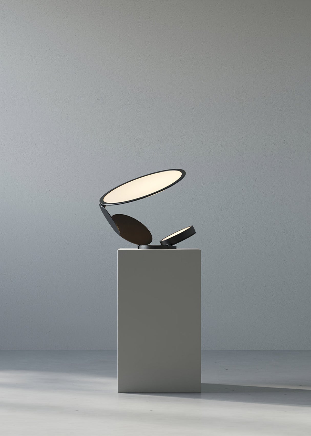 Modern Table Lamp  Curved Metal Design With Dual Light Rings - Product detail 11