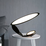 Modern Table Lamp  Curved Metal Design With Dual Light Rings - Product detail 5