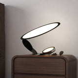 Modern Table Lamp  Curved Metal Design With Dual Light Rings - Product detail 6