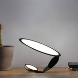 Modern Table Lamp  Curved Metal Design With Dual Light Rings - Product example