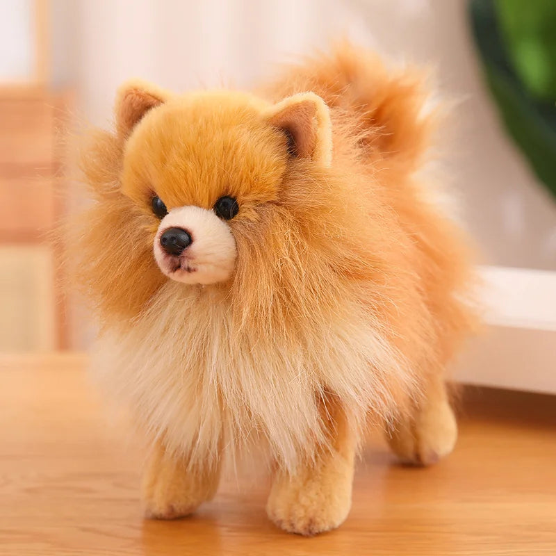 Plush Pomeranian Dog Toy  Realistic 12-Inch Stuffed Animal - Product detail 5