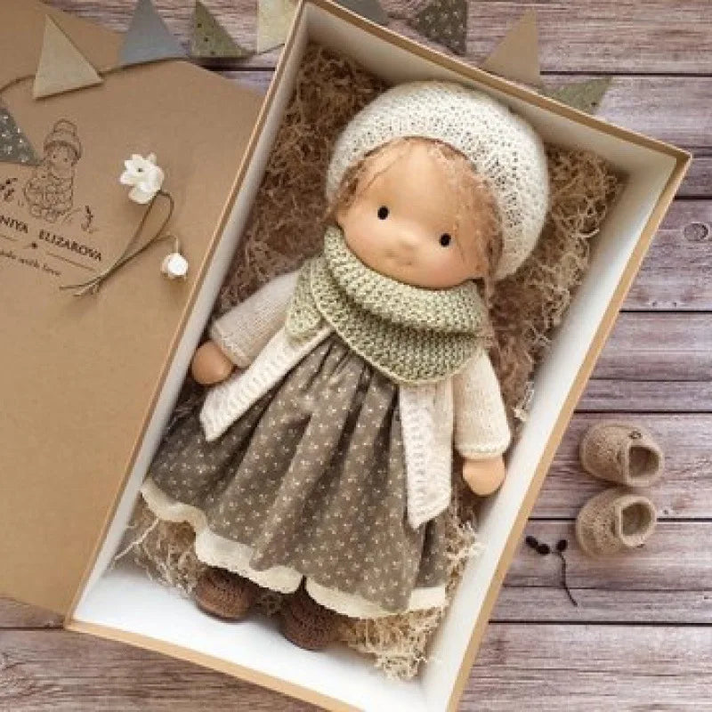 Waldorf Cotton Doll  Autumn Floral Dress With Knit Cardigan - Product detail 15