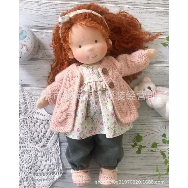 Waldorf Cotton Doll  Autumn Floral Dress With Knit Cardigan - Product detail 20