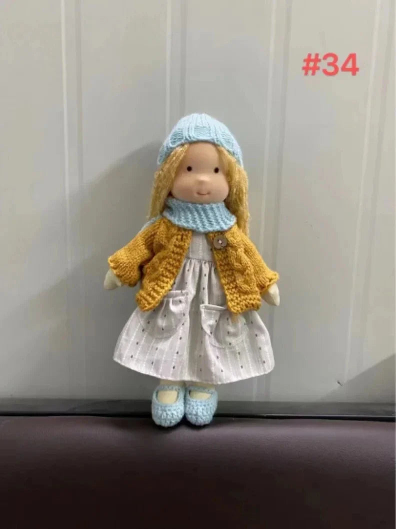 Waldorf Cotton Doll  Handmade Plush with Forest Pattern Dress - Product detail 5