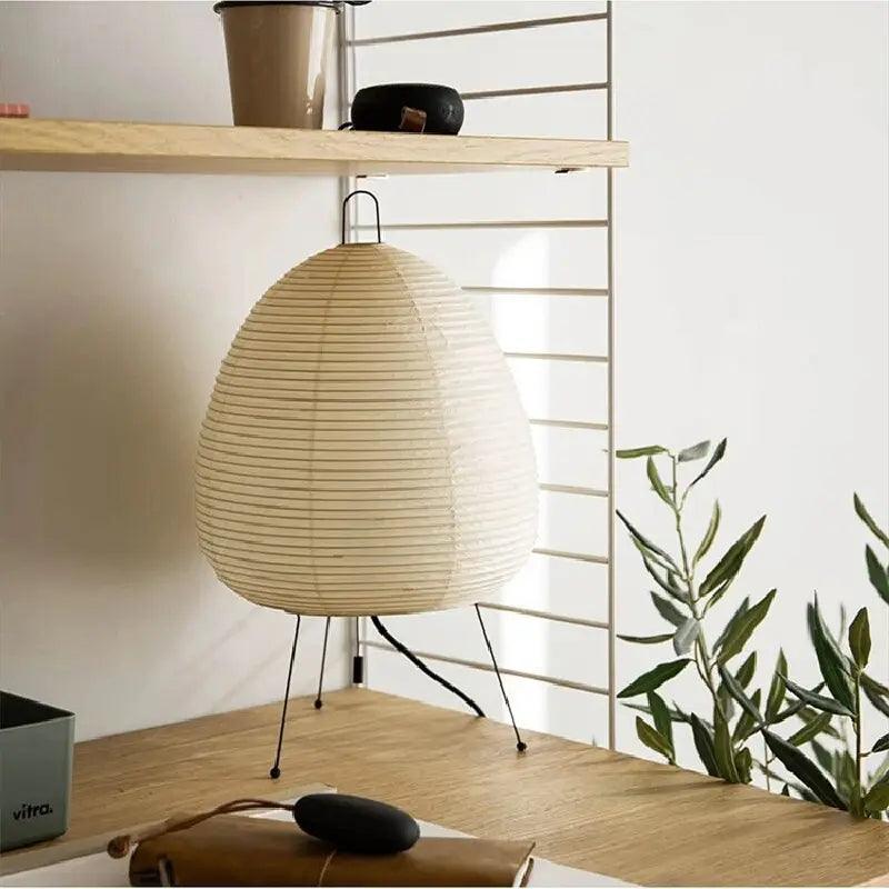 Modern Table Lamp  Rice Paper Tripod Design - Detailed view