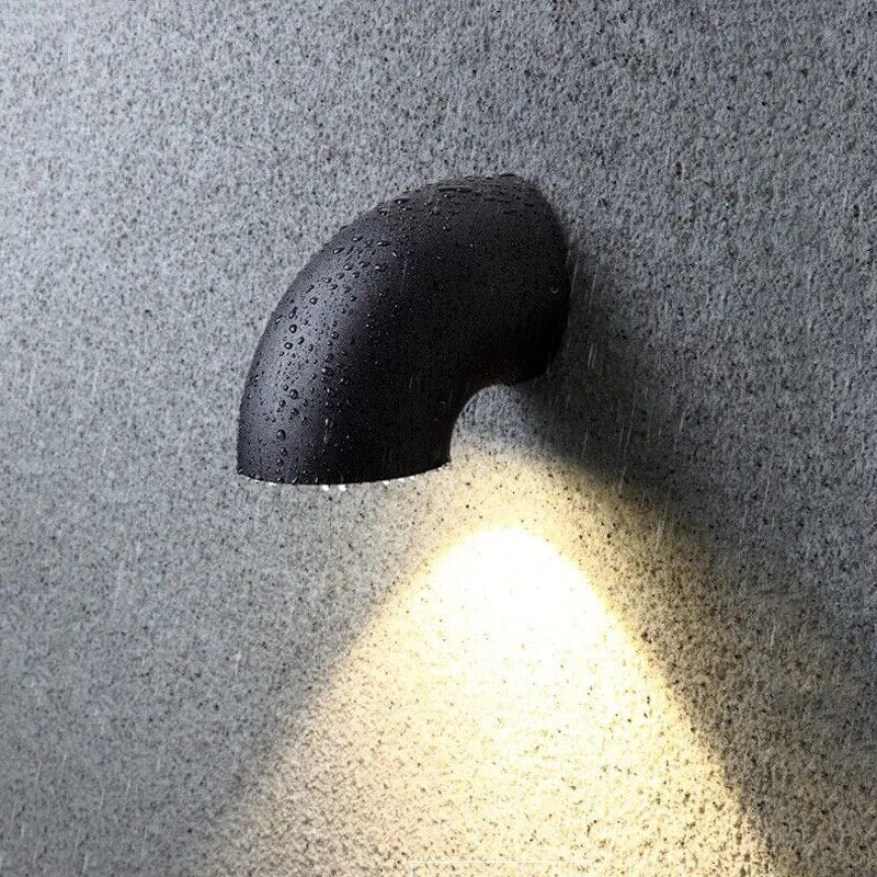 Waterproof Outdoor Wall Light  Black Aluminum LED Downlight - Detailed view