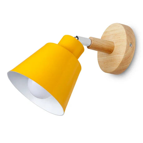 Scandinavian Wall Light  White Metal Wood Accent - Product detail 4