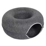 Round Pet Bed  Plush Donut Design With Anti-Slip Base - Product showcase