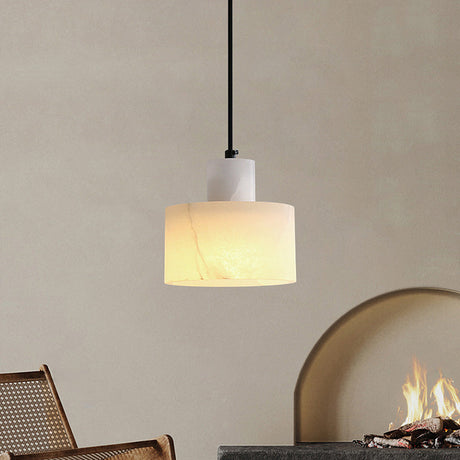 Modern Pendant Light  White Marble Shade Design - Product showcase