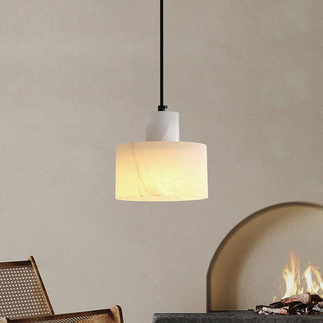 Modern Pendant Light  White Marble Shade Design - Product showcase
